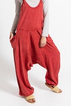 Surya Ethical Cotton Drop Crotch Overalls made in Nepal - detail