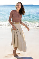 Surya Australia Ethical Cotton Wrap Skirt made in Nepal - Oatmeal