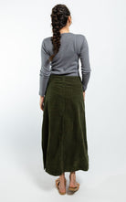 Surya Australia Corduroy Maxi Skirt made in Nepal - Khaki