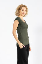 Surya Organic Cotton 'Priya' Top - Olive