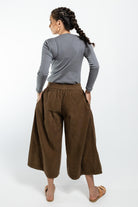 Surya Australia Ethical Cotton Corduroy Palazzo Pants made in Nepal - Peanut