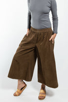 Surya Australia Ethical Cotton Corduroy Palazzo Pants made in Nepal - Peanut