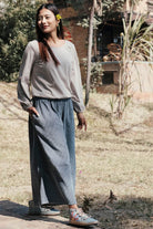 Surya Corduroy Palazzo Pants for Women - Sky Blue