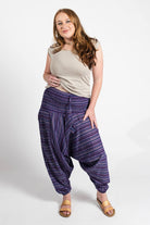 Surya Australia Ethical Cotton Low Crotch Pants - Striped Purple