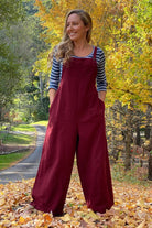 Surya Baggy Cotton Overalls Dungarees made in Nepal - Berry