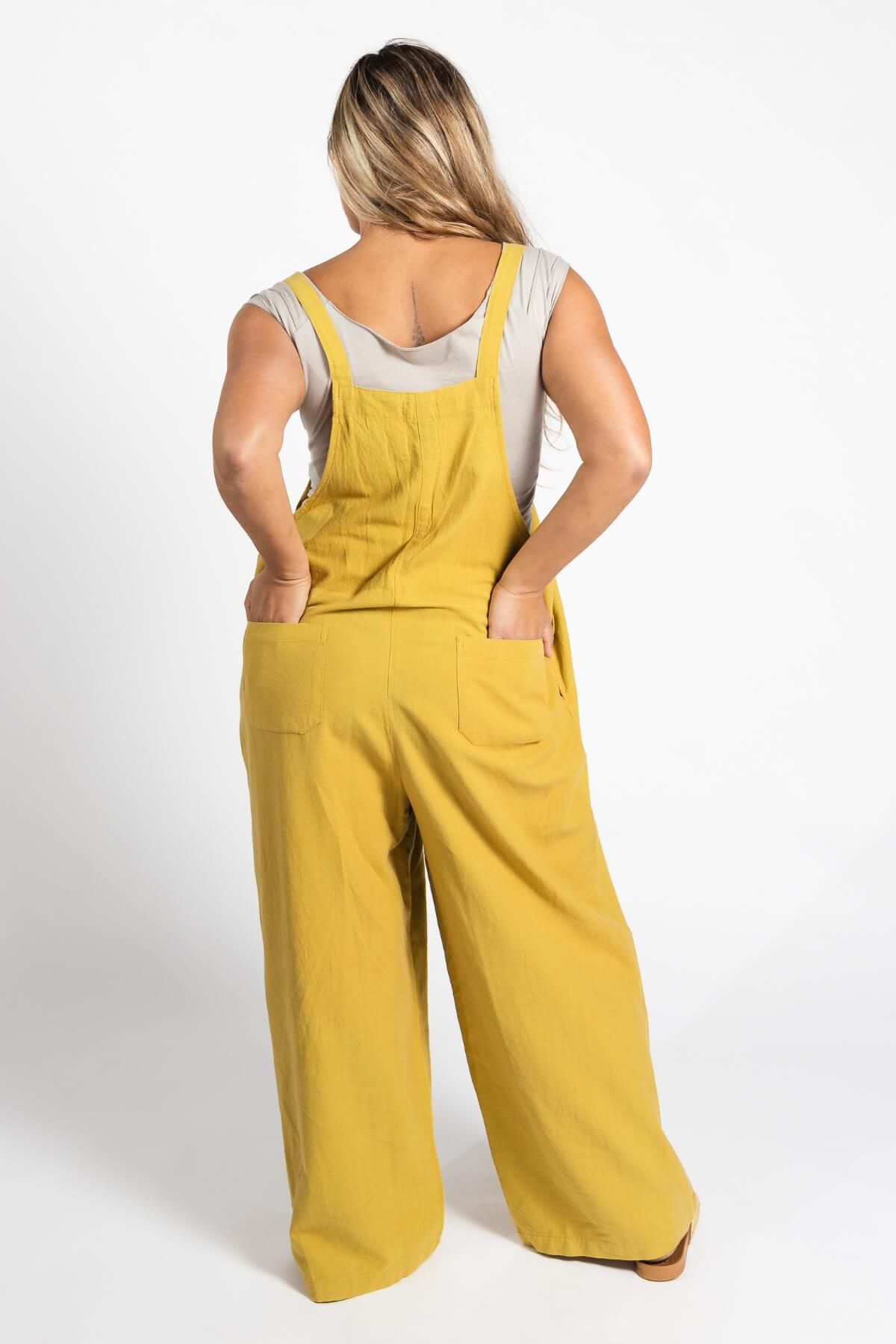 Surya Baggy Cotton 'Juanita' Overalls made in Nepal - Mustard