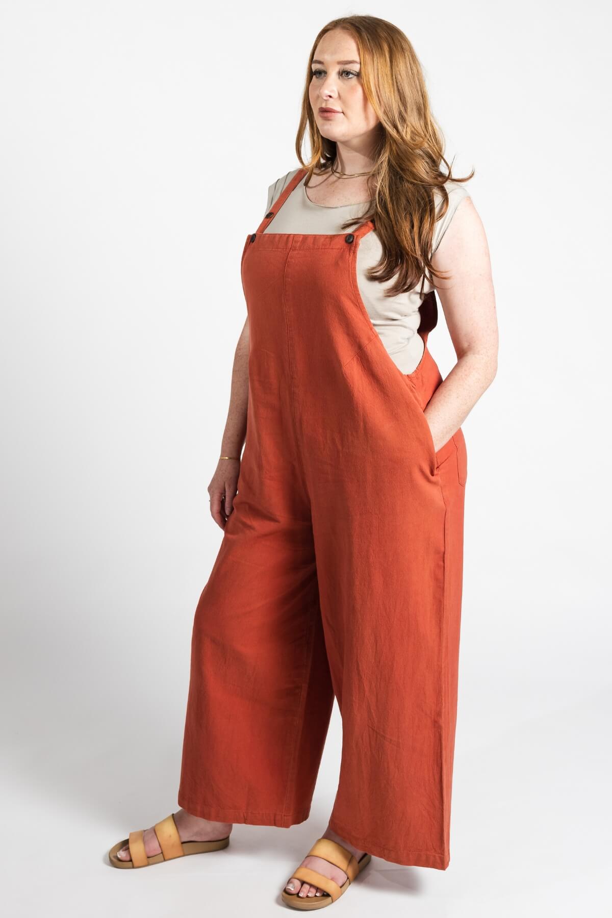 Surya Cotton baggy Juanita Overalls made in Nepal - Rust