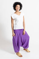 Surya Australia Ethical Cotton Low Crotch Pants made in Nepal - Purple