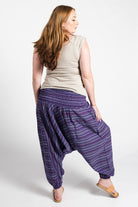 Surya Australia Ethical Cotton Low Crotch Pants - Striped Purple