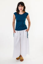 Surya Cotton Palazzo Pants - White