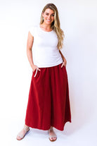 Surya Australia Ethical Cotton Palazzo Pants from Nepal - Rust