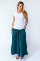 Surya Australia Ethical Cotton Palazzo Pants made in Nepal - Turquoise