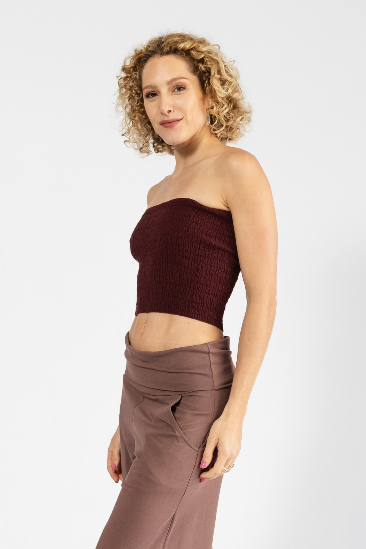 Surya Strapless Tube Top made in Nepal - Wine