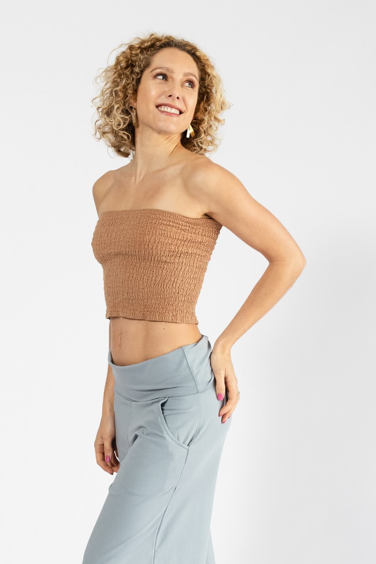 Surya Strapless Tube Top made in Nepal - Sand