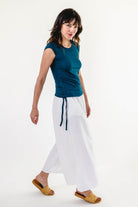 Surya Cotton Palazzo Pants - White