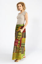 Surya Australia Ethical Cotton Palazzo Patch 'Asher' Pants made in Nepal - Lime