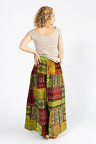 Surya Australia Ethical Cotton Palazzo Patch 'Asher' Pants made in Nepal - Lime