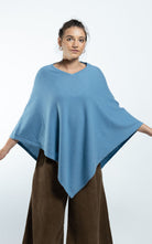 Surya Australia Ethical Cashmere Poncho made in Nepal - Sky Blue