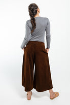 Surya Australia Ethical Cotton Corduroy Palazzo Pants made in Nepal - Walnut