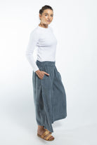 Surya Corduroy Palazzo Pants for Women - Sky Blue