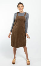 Surya Australia Cotton Corduroy Pinafore made in Nepal - Peanut