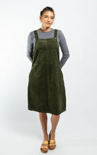 Surya Australia Cotton Corduroy Pinafore made in Nepal - Khaki