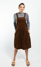 Surya Australia Cotton Corduroy Pinafore made in Nepal - Walnut