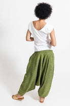 Surya Australia Ethical Cotton Low Crotch Pintuck Pants from Nepal - Green