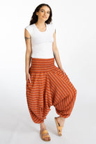 Surya Australia Ethical Cotton Low Crotch Pants - Striped Burnt Orange