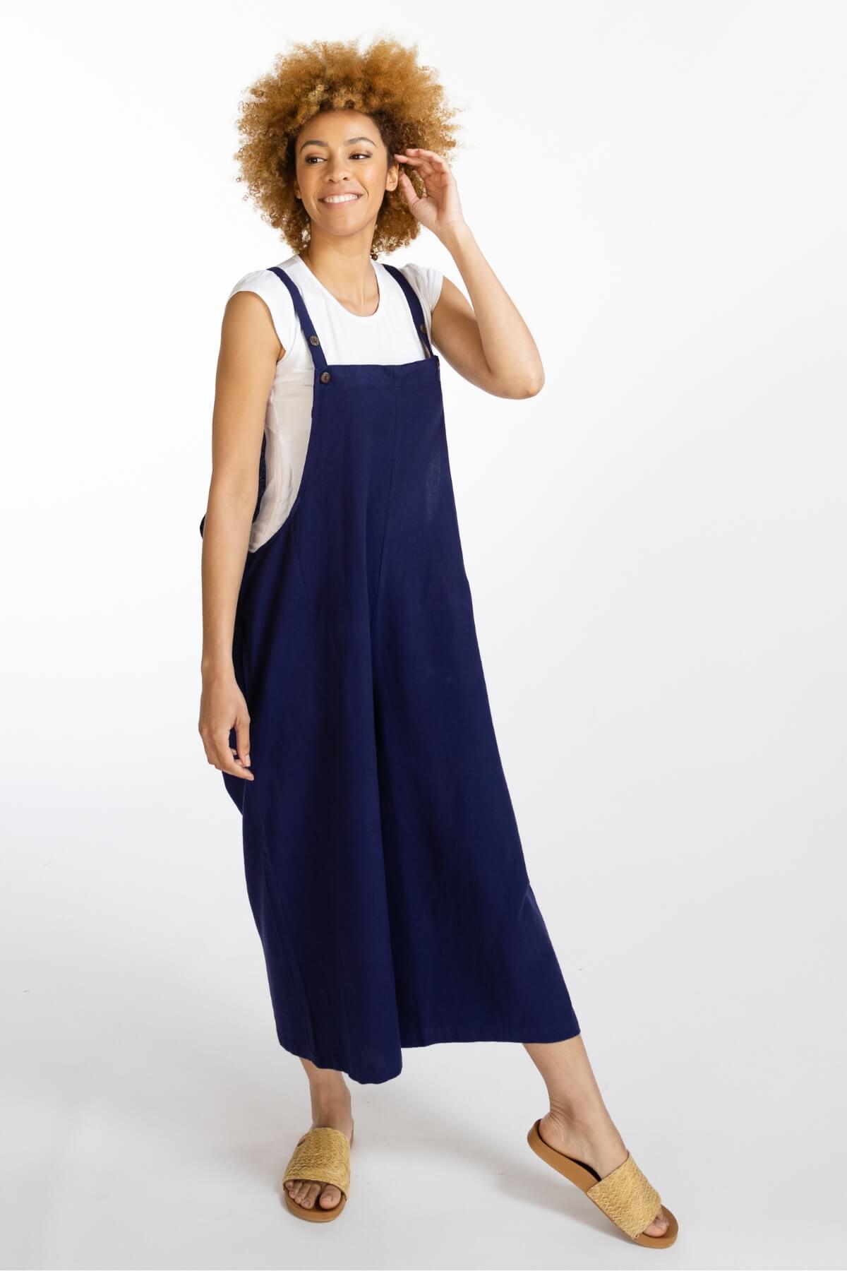 Surya Australia Cotton 'Juanita' Overalls made in Nepal - Dark Blue