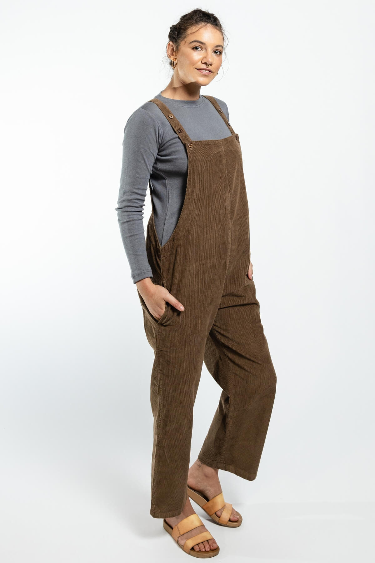 Surya Australia Corduroy Overalls Dungarees made in Nepal - right side view