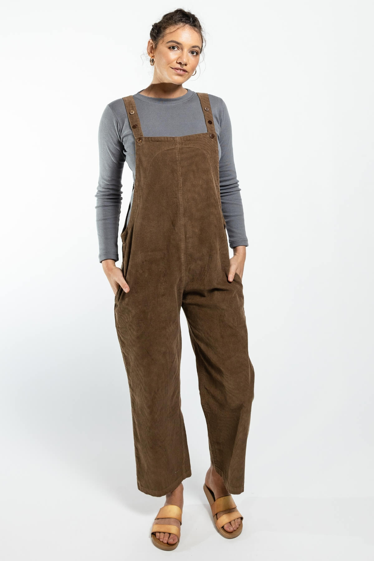 Surya Australia Corduroy Overalls Dungarees made in Nepal - Peanut