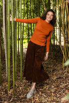 Surya Australia Ethical Cotton Corduroy Palazzo Pants made in Nepal - Walnut