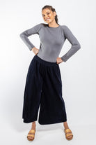 Surya Australia Ethical Cotton Corduroy Palazzo Pants made in Nepal - Midnight Blue