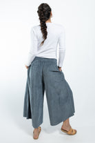 Surya Corduroy Palazzo Pants for Women - Sky Blue