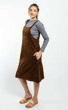 Surya Australia Cotton Corduroy Pinafore made in Nepal - Walnut