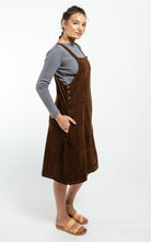 Surya Australia Cotton Corduroy Pinafore made in Nepal - Walnut