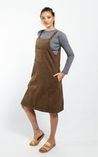 Surya Australia Cotton Corduroy Pinafore made in Nepal - Peanut