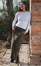 Surya Ethical Corduroy Maxi Skirt made in Nepal - Khaki