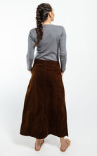 Surya Ethical Corduroy Maxi Skirt made in Nepal - Walnut