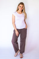 Surya Australia Ethical Cotton 'Dani' Pants made in Nepal - Taupe