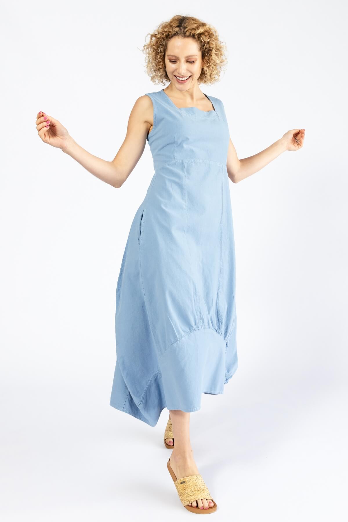 Surya Woven Cotton 'Maya' Dress - Sky Blue