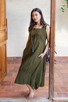 Surya Woven Cotton 'Maya' Dress - Green