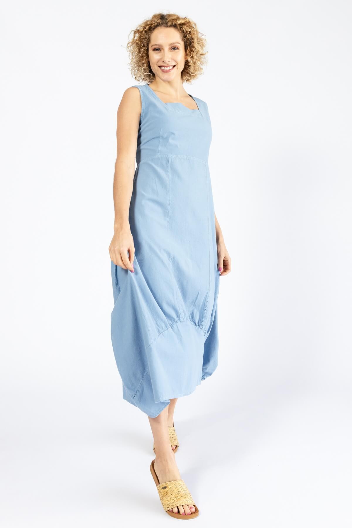 Surya Woven Cotton 'Maya' Dress - Sky Blue