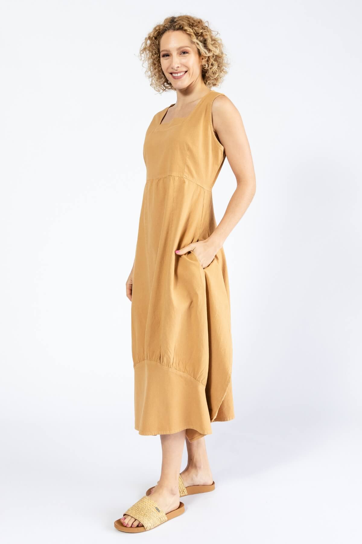 Surya Woven Cotton 'Maya' Dress - Clay