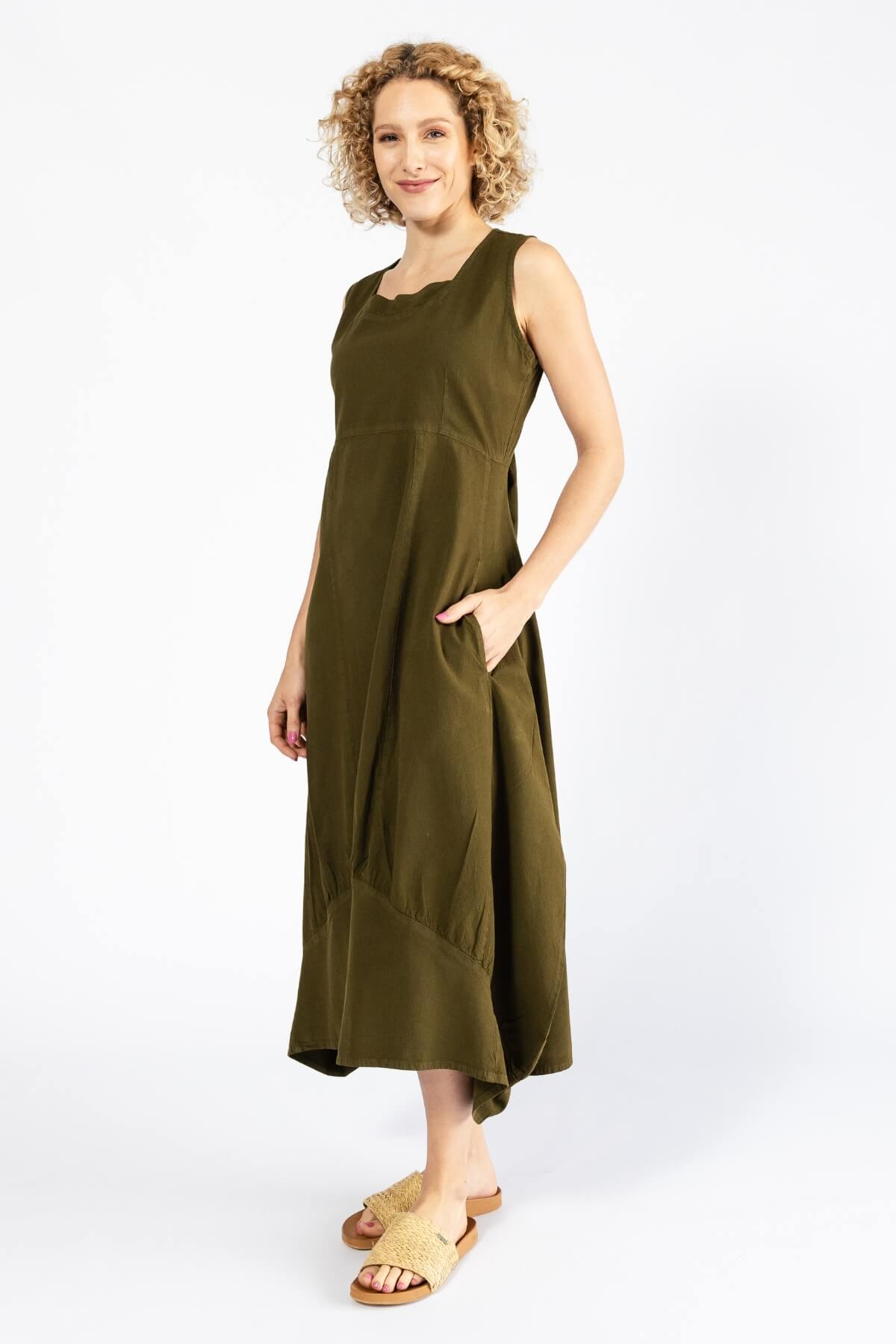 Surya Woven Cotton 'Maya' Dress - Green