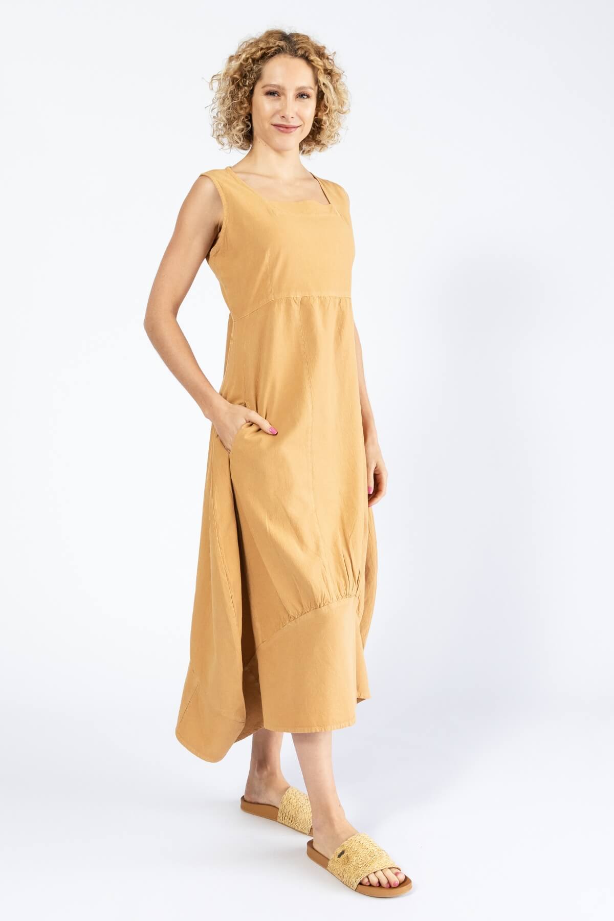 Surya Woven Cotton 'Maya' Dress - Clay