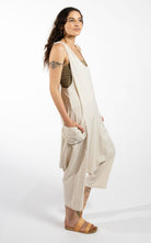 Surya Australia Ethical Cotton 'Bahini' Overalls Dungarees made in Nepal - Oatmeal