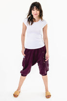 Surya Australia Ethical Cotton Drop Crotch Shorts made in Nepal - Wine