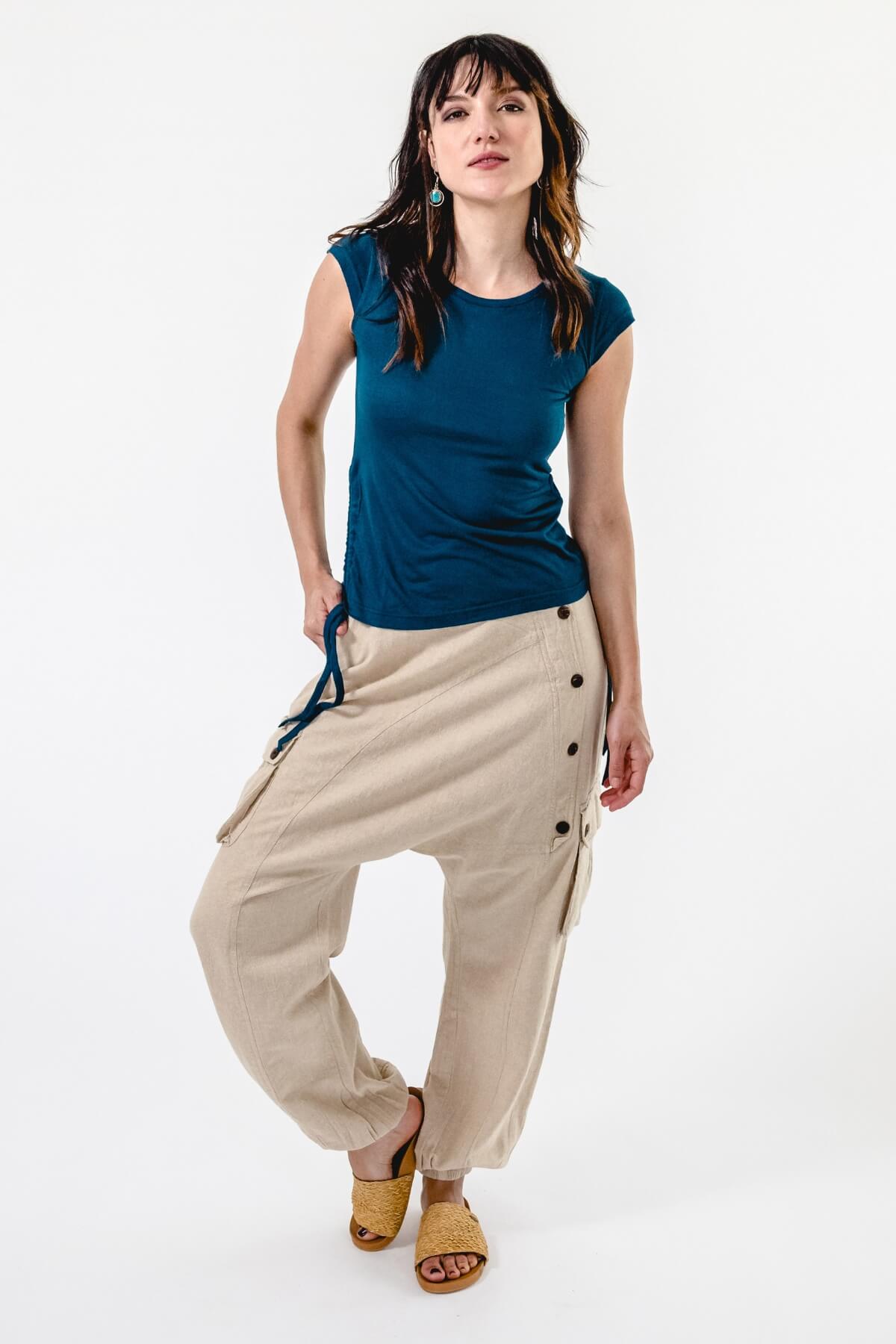 Surya Australia Ethical Drop Crotch Pants Made in Nepal - Oatmeal